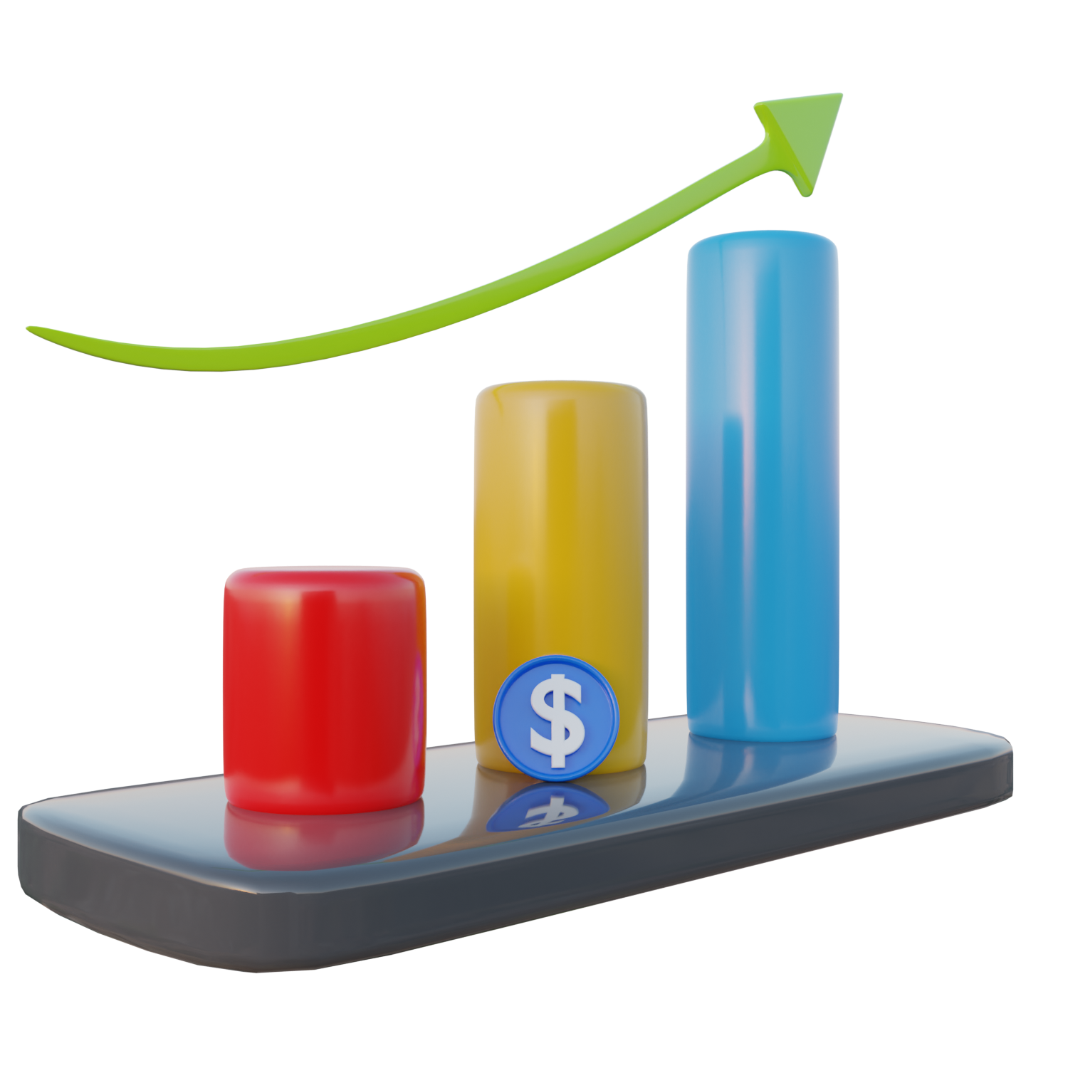Revenue Growth Chart 3D Icon