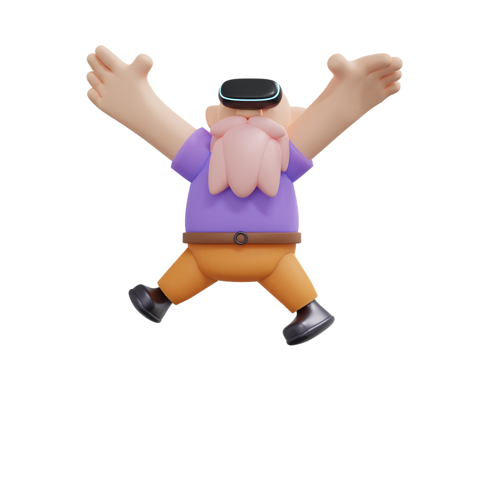 Happy AI Wizard 3D Mascot