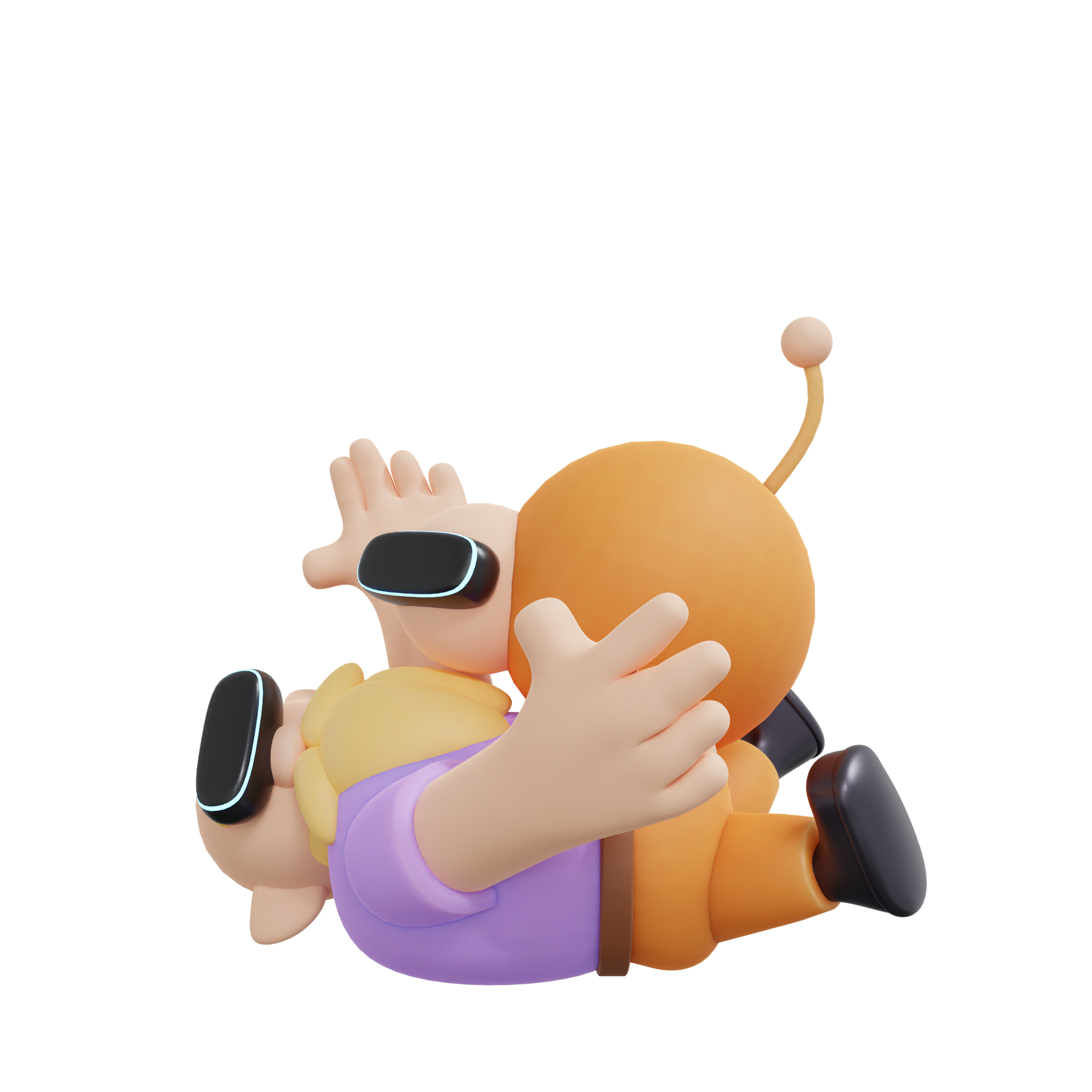 Human and Robot Friendship 3D Mascot