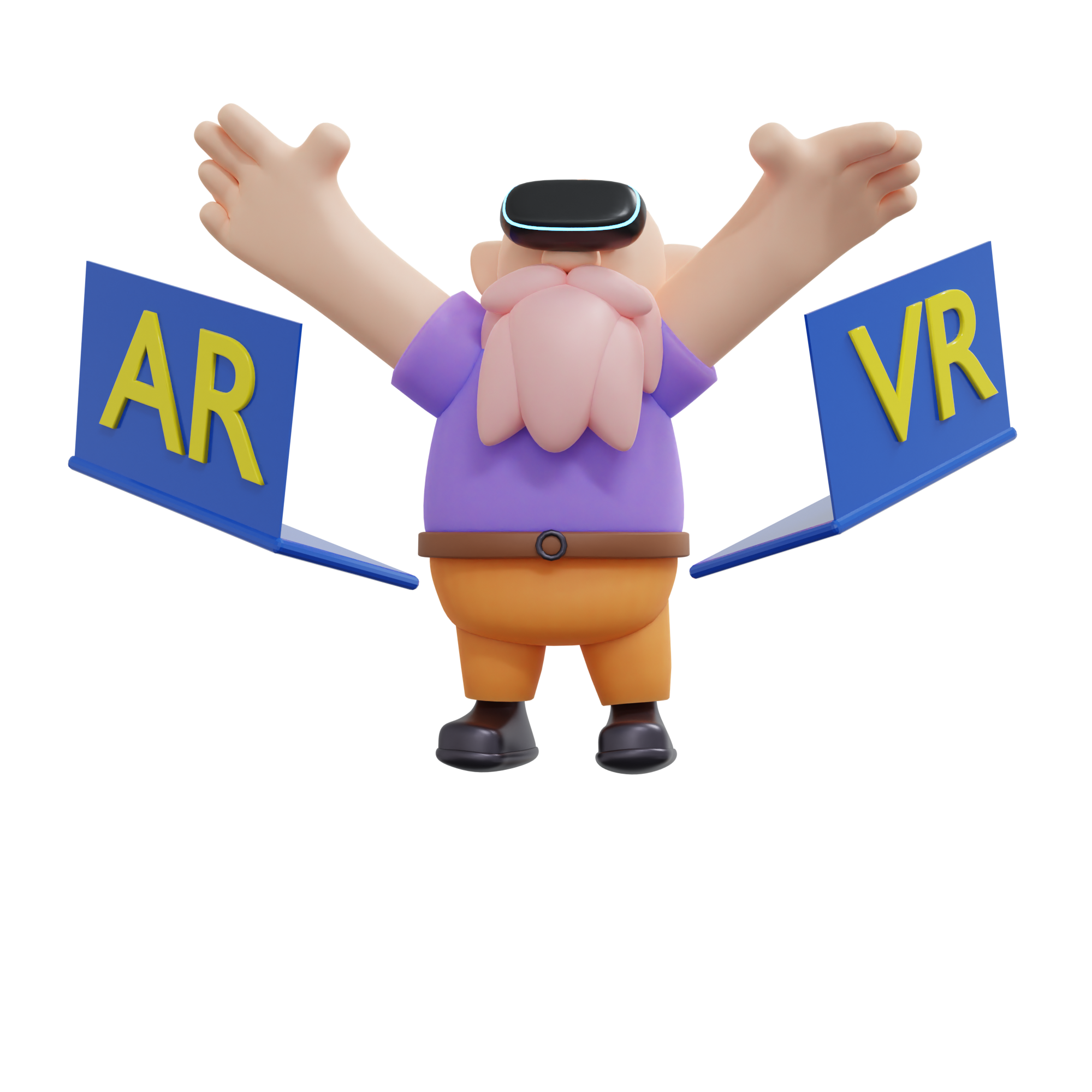 AR VR Technology Wizard 3D Character Illustration